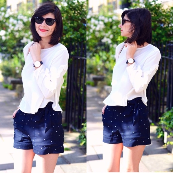 Zara Pants - Zara Navy Polka Dot Shorts